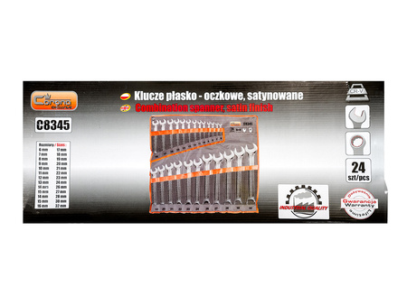 KLUCZE PŁ.-OCZK. SATYNOWANE 6-32 MM 24 ELEM PŁACHTA
