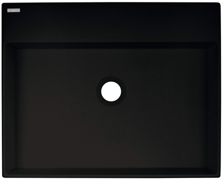 Umywalka granitowa nablatowa z miejscem na baterię - 500x400 mm nero CQR NU5S