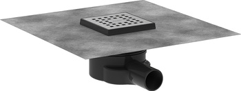 HG RainDrain Point Kompletny odpływ punktowy 100/100, ruszt ozdobny, Stal Szlachetna Szczotkowana
