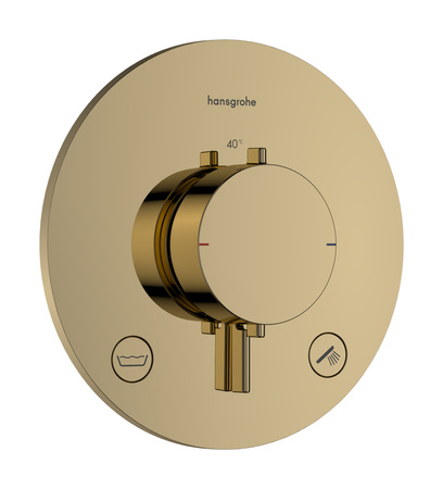 HG Ecostat Comfort S Bateria termostatyczna do 2 odbiorników zgodna z normą EN 1717, podtynkowa, Złoty Optyczny Polerowany
