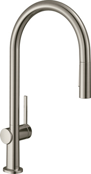 HG Talis M54 Jednouchwytowa bateria kuchenna 210, wyciągana wylewka, 2jet, Stal Szlachetna Finish