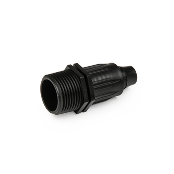 Łącznik QJ do rur kroplujących PE 16mm, gwint zewnętrzny 1/2"