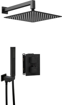 Zestaw prysznicowy podtynkowy z BOXem termostatycznym stała nero Therm BXYZNEAT