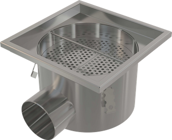 Przemysłowy odpływ punktowy 300×300, stal nierdzewna AISI 304