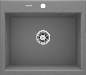Zlewozmywak granitowy 1-komorowy szary metalik stal ZQN S103