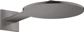 AX ShowerSolutions Głowica prysznicowa 300 1jet z ramieniem prysznicowym, Czarny Chrom Szczotkowany