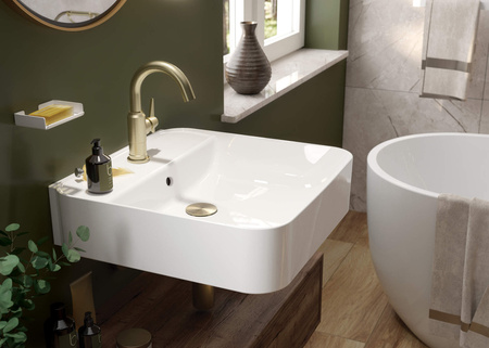 Umywalka ceramiczna nablatowa/ścienna z miejscem na baterię biały CDY 6U5W