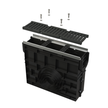Odwodnienie zewnętrzne studzienka dla AVZ103 z obramowaniem metalowym, ruszt żeliwny, D400
