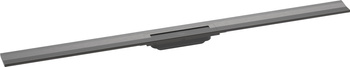 HG RainDrain Flex Element zewnętrzny odpływu liniowego 1200 z możliwością przycięcia, montaż przyścienny, Czarny Chrom Szczotkowany