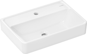 HG Xanuia Q Umywalka wisząca Compact 550/370 z otworem na baterię, bez przelewu, SmartClean, Biały