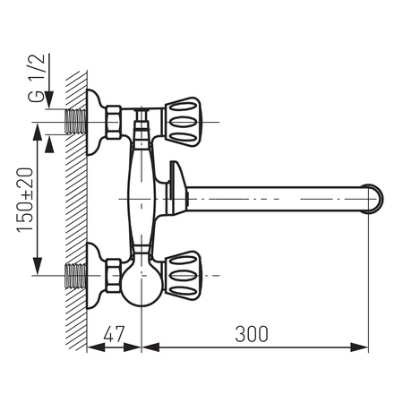 STANDARD bateria wannowa z zestawem natryskowym z ruchomą wylewką 1/2", chrom