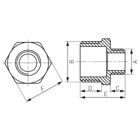 Nypel redukcyjny mosiężny 2" x 1 1-4" żółty