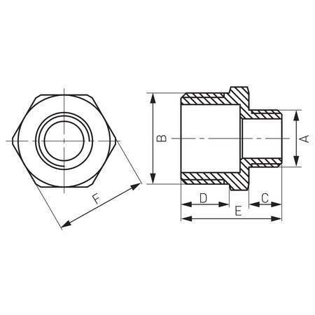 Nypel redukcyjny mosiężny 1-2" x 1-4" chromowany