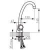 STANDARD bateria umywalkowa stojąca, chrom