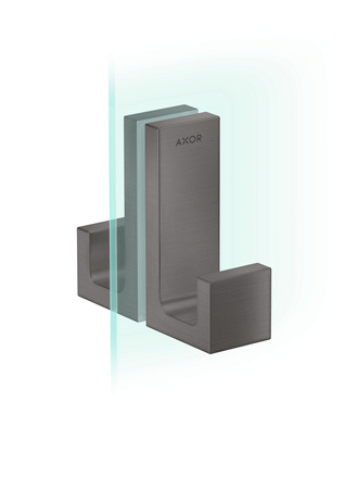 AX Universal Rectangular Uchwyt drzwi prysznicowych, Czarny Chrom Szczotkowany
