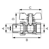 Zawór kulowy GW-GZ z motylkiem, ze śrubunkiem, 1-2", F-Comfort