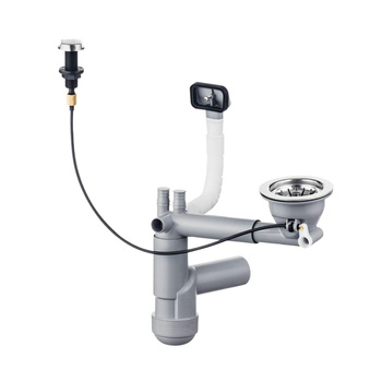 Syfon do zlewozmywaka stalowego 1-komorowego - Space-Saver stal ZXY 9913