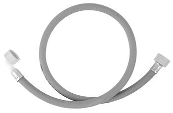 Wąż dopływowy do pralki, szary, przyłącz prosty-kątowy 400cm