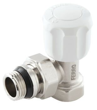 Zawór grzejnikowy kątowy z uszczelnieniem GZ, 1/2"