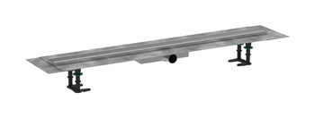 HG RainDrain Compact Kompletny odpływ liniowy 1000, ruszt ozdobny, niski, Stal Szlachetna Szczotkowana