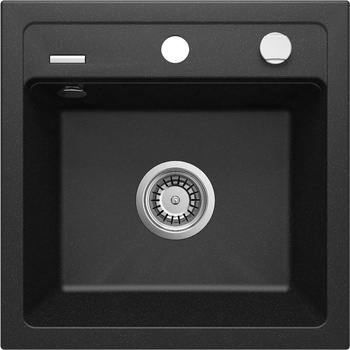 Zlewozmywak granitowy 1-komorowy grafit metalik stal ZQZ G103