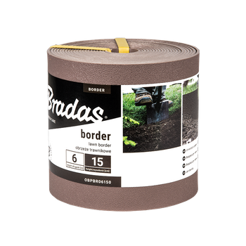 Obrzeże trawnikowe BORDER 6m x 15cm, brązowe