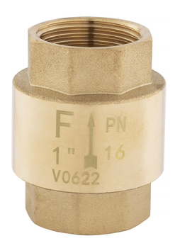 Zawór zwrotny z elementem zamykającym z tworzywa, 1", nakrętno-nakrętny