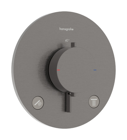 HG Ecostat Comfort S Bateria termostatyczna do 2 odbiorników, podtynkowa, Czarny Chrom Szczotkowany