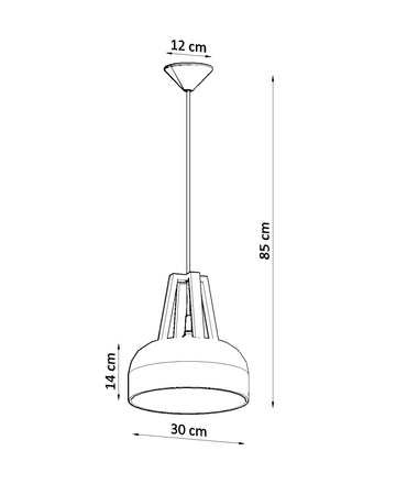 Lampa wisząca CASCO czarna/naturalne drewno