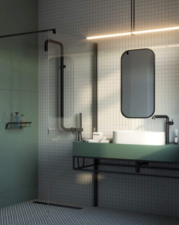 Ścianka prysznicowa / walk-in systemu Kerria Plus 110 cm nero KTS N31P