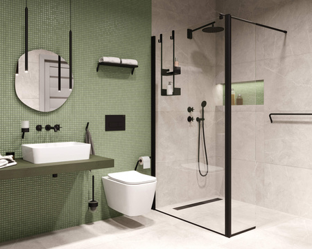 Ścianka prysznicowa / walk-in systemu Kerria Plus 110 cm nero KTS N31P