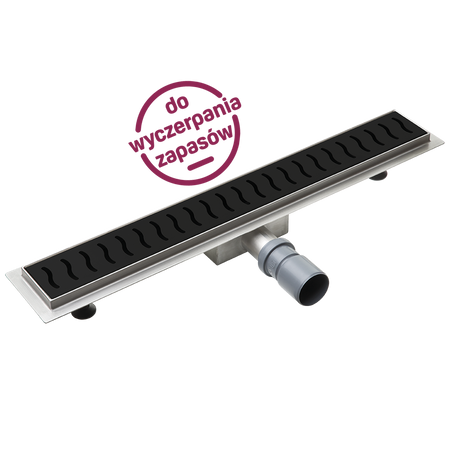 Ronda - czarny odpływ liniowy 80 cm