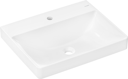 HG Xelu Q Umywalka wisząca 600/480 z otworem na baterię, bez przelewu, Biały
