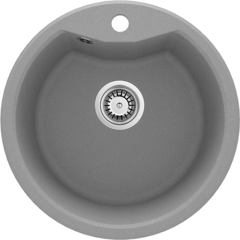 Zlewozmywak granitowy 1-komorowy szary metalik stal ZRS S803