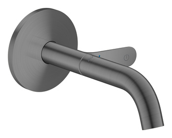 AX One Bateria umywalkowa Select z wlewką 160 mm, ścienna, podtynkowa, Czarny Chrom Szczotkowany