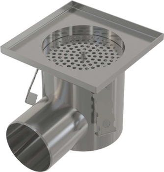 Przemysłowy odpływ punktowy 150×150, stal nierdzewna AISI 316L