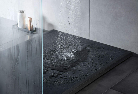 Brodzik granitowy prostokątny 100x90 cm nero KQR N45B