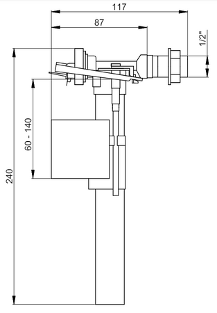 Zawór napełniający dolnopłuka TS 1/2"