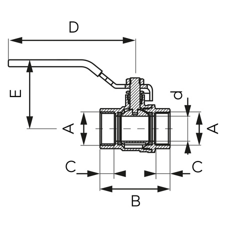 Zawór kulowy GW-GW z dźwignią, 1 1-4", F-Power