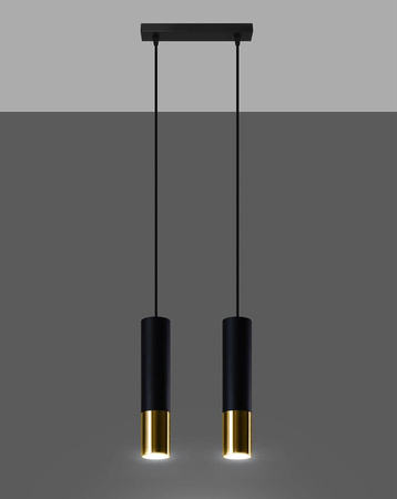 Lampa wisząca LOOPEZ 2 czarny/złoty