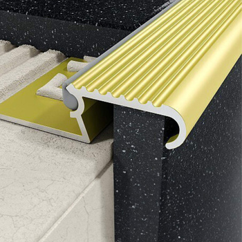 EXCELLENT Profil Z schodowy 10 mm, długość 250 cm aluminiowy, anodowany złoty anoda złota LIPBASEAZ.250