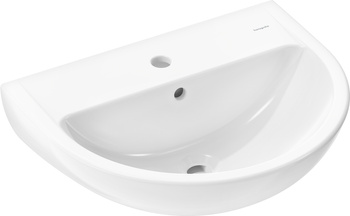 HG GladeLake S Umywalka wisząca 550/450 z otworem na baterię, z przelewem, Biały