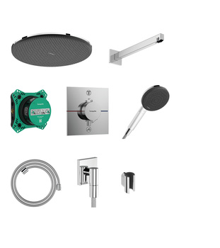 HG Raindance Alive S System prysznicowy 300 1jet z baterią termostatyczną i iBox universal 2, podtynkowy, Chrom