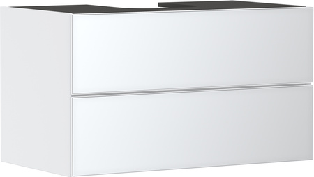 HG Xevolos E Szafka pod szlifowaną umywalkę wpuszczaną w blat/nablatową z 2 szufladami 980/550, Biały Matowy, Kolor frontu: Biały Metaliczny