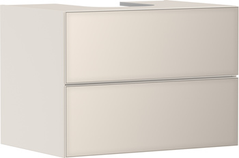 HG Xevolos E Szafka pod szlifowaną umywalkę wpuszczaną w blat/nablatową z 2 szufladami 780/550, Piaskowy Beż Matowy, Kolor frontu: Piaskowy Beż Metal.