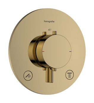 HG Ecostat Comfort S Bateria termostatyczna do 2 odbiorników, podtynkowa, Złoty Optyczny Polerowany