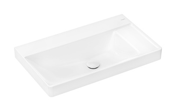 HG Xelu Q Umywalka wpuszczana w blat z półką po prawej stronie 800/480, szlifowana bez otworu na baterię, bez przelewu, SmartClean, Biały