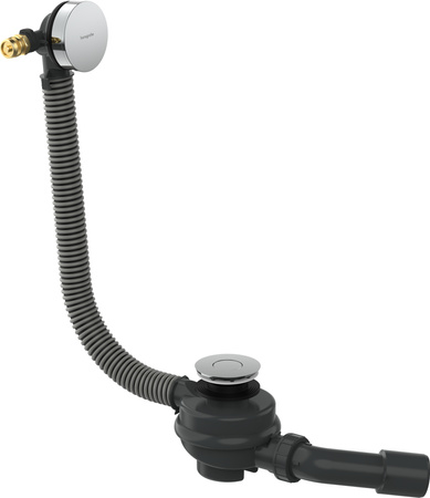 HG Flexaplus Kompletny syfon wannowy z przelewem, Chrom