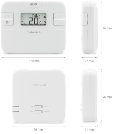 Salus bezprzewodowy, natynkowy, elektroniczny termostat RT510RF+, tygodniowy