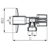 Zawór kulowy kątowy 1/2" x 3/4" z rozetą